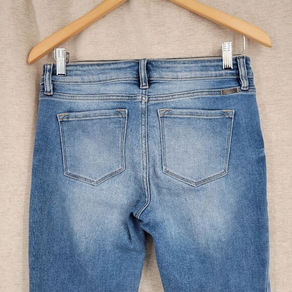 Kancan Style # KC8561M Emmie Mid Rise Skinny Jeans Light Wash Distressed - Picture 4 of 11